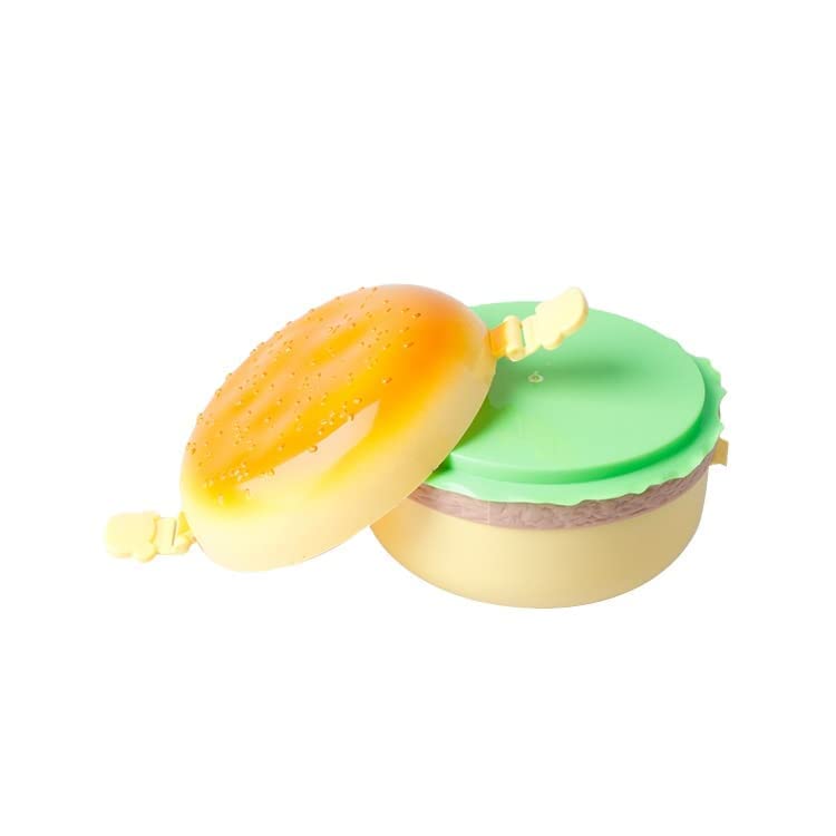 Techlife Burger Tiffin Box for Kids – Plastic Lunch Box with Compartments & Spoon
