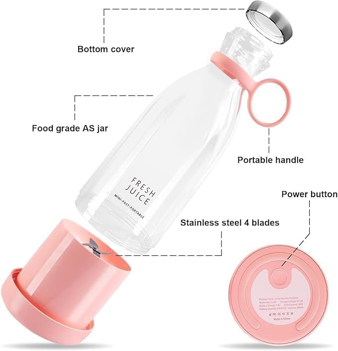 Upgraded Next-Gen Portable Blender – USB Rechargeable Juicer Bottle for Smoothies, Shakes & Fresh Juice (Buy 1 Get 1 Free)