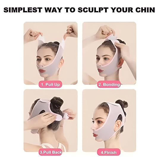 Double Chin Reducer & Face Tightening Mask V-Line Beauty Strap for Women – Use While Sleeping (Set of 2)