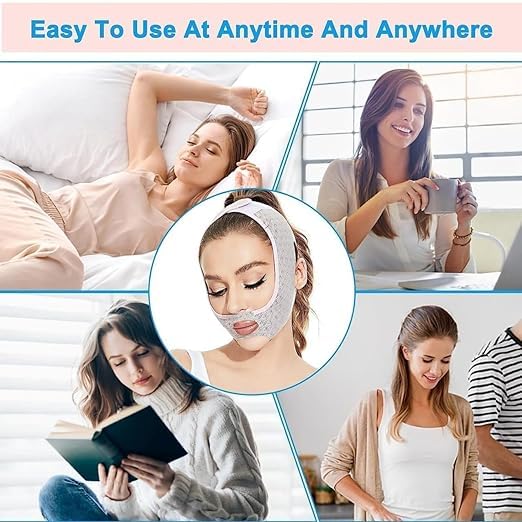 Double Chin Reducer & Face Tightening Mask V-Line Beauty Strap for Women – Use While Sleeping (Set of 2)