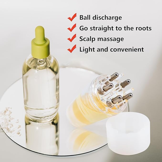 Hair Oil Applicator Bottle with Scalp Massager Comb – Root Applicator for Hair Growth & Scalp Care – Ideal for Oils & Liquids (Set of 2)