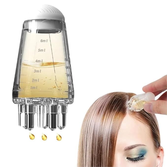 Hair Oil Applicator Bottle with Scalp Massager Comb – Root Applicator for Hair Growth & Scalp Care – Ideal for Oils & Liquids (Set of 2)