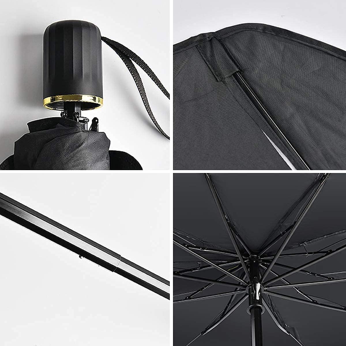 Foldable Car Windshield Sun Shade – Umbrella Design for Full Front Window Coverage, Heat & UV Protection for Most Vehicles