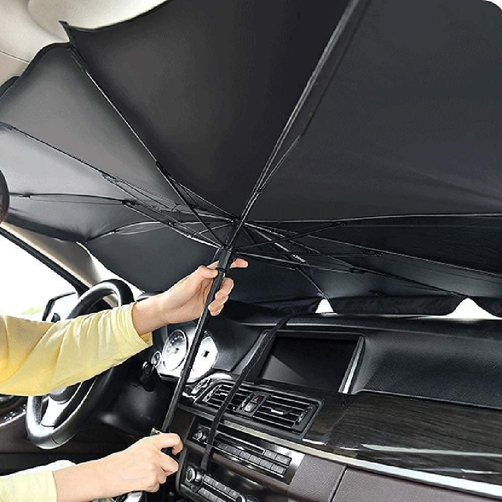 Foldable Car Windshield Sun Shade – Umbrella Design for Full Front Window Coverage, Heat & UV Protection for Most Vehicles