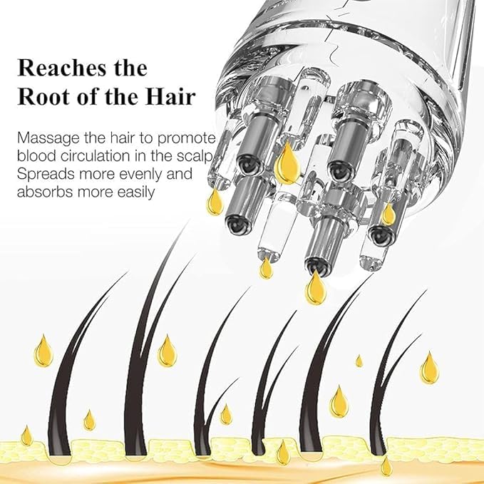 Hair Oil Applicator Bottle with Scalp Massager Comb – Root Applicator for Hair Growth & Scalp Care – Ideal for Oils & Liquids (Set of 2)
