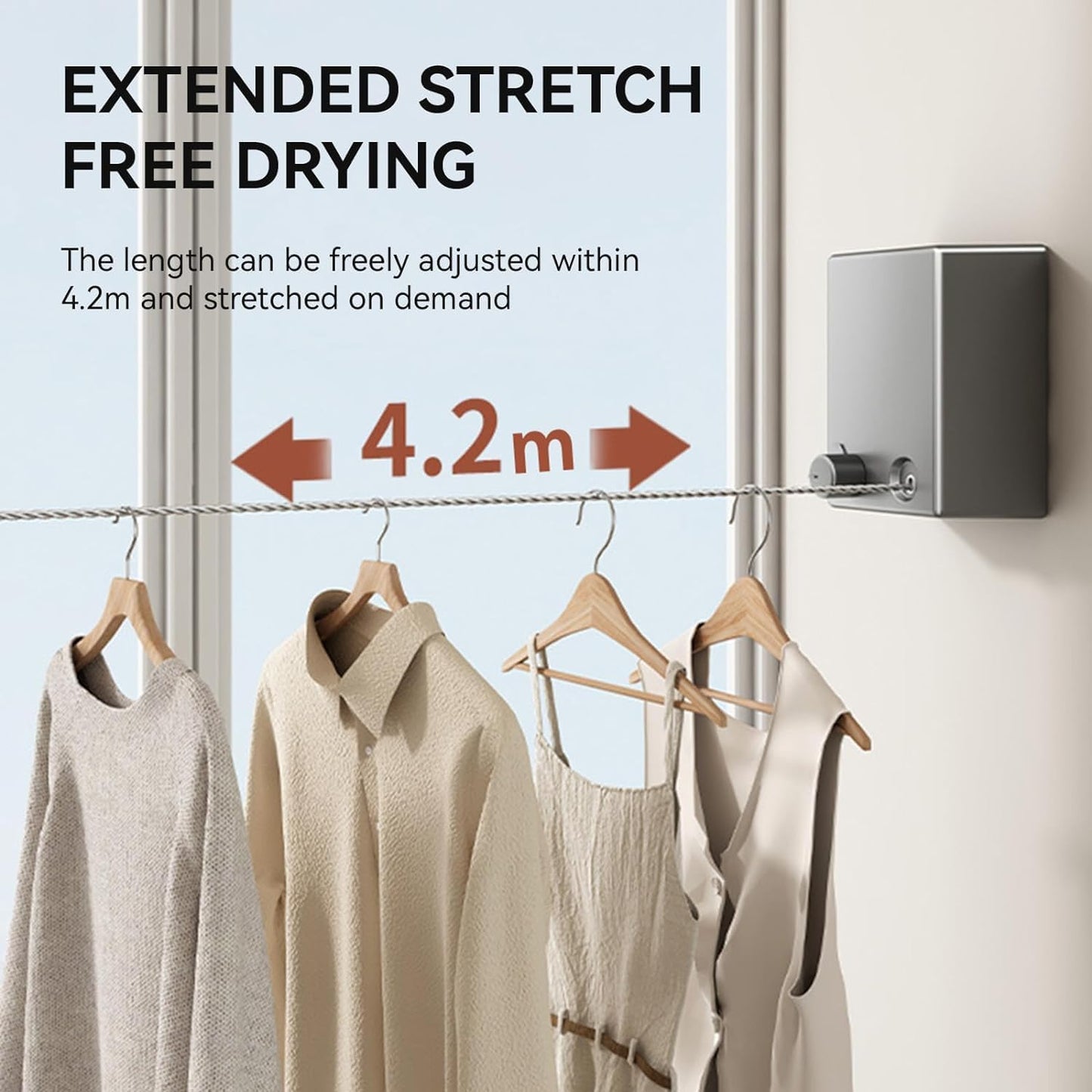 Premium Invisible Telescopic Drying Line – No Drill, Wall Fixable, Ideal for Small Spaces
