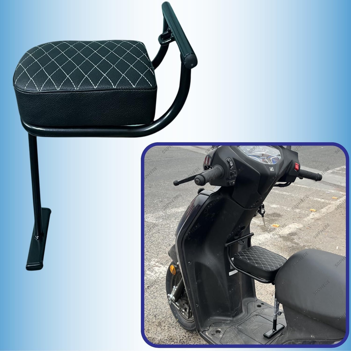 Foldable Front Baby Seat for Scooters – Comfortable Child Seating for Activa, Jupiter, Dio, Access 125, Maestro, Burgman, Duet & More