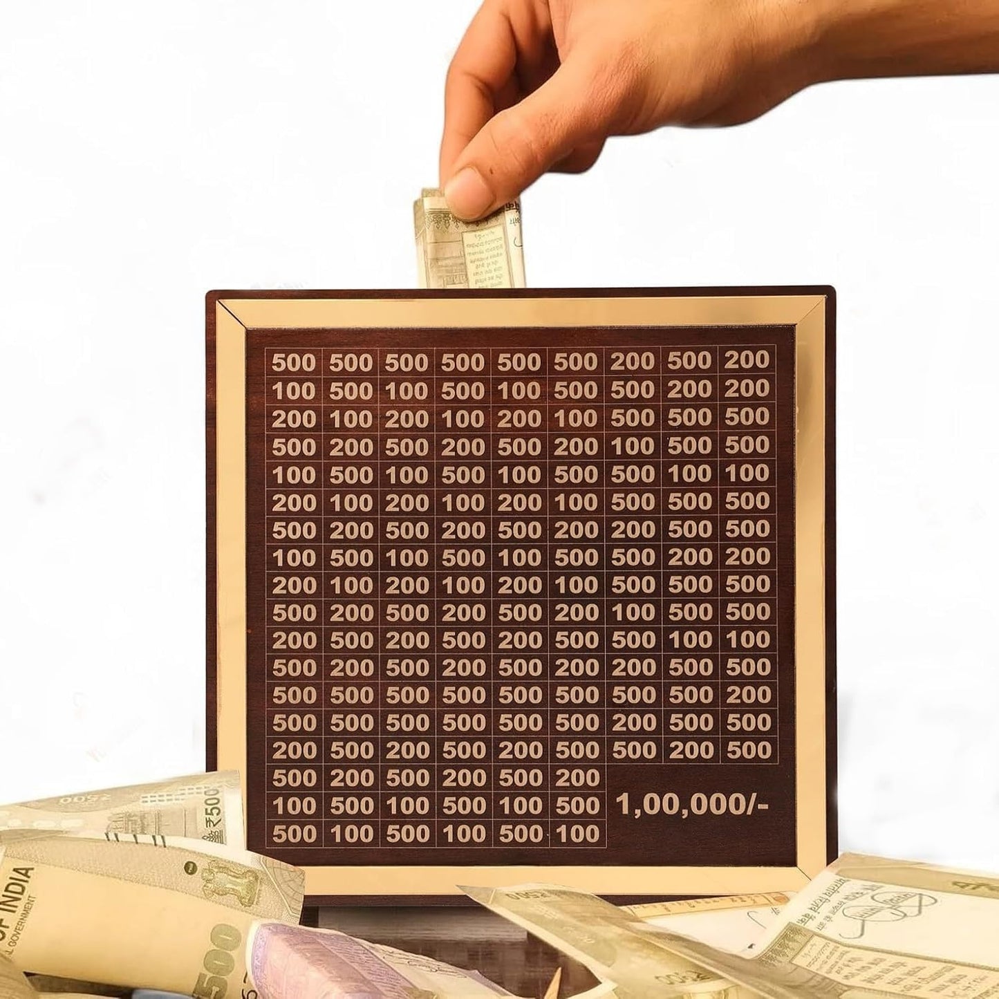 ₹1,00,000 Saving Boxes – Durable, Stylish & Functional | Ideal for Kids, Adults & Collectors | Cash Vault Wooden Coin Piggy Bank