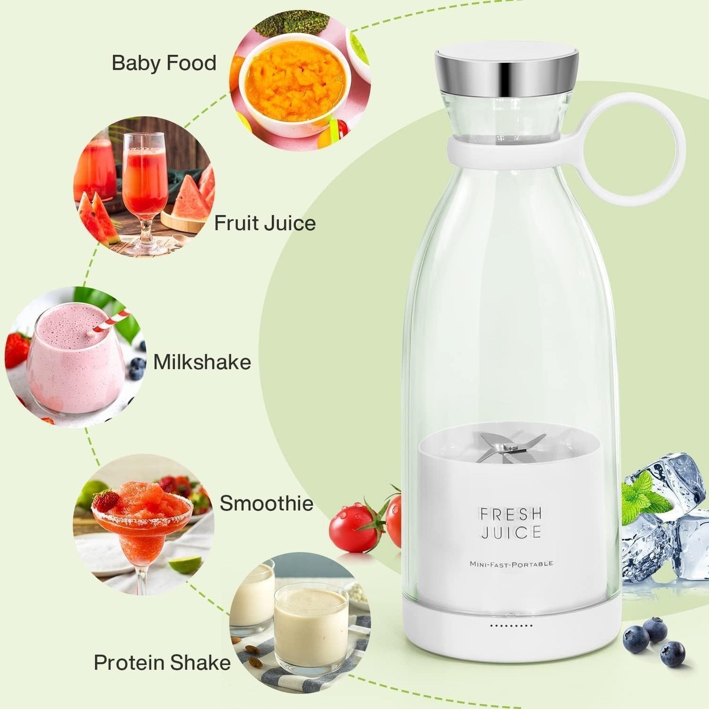 Upgraded Next-Gen Portable Blender – USB Rechargeable Juicer Bottle for Smoothies, Shakes & Fresh Juice (Buy 1 Get 1 Free)