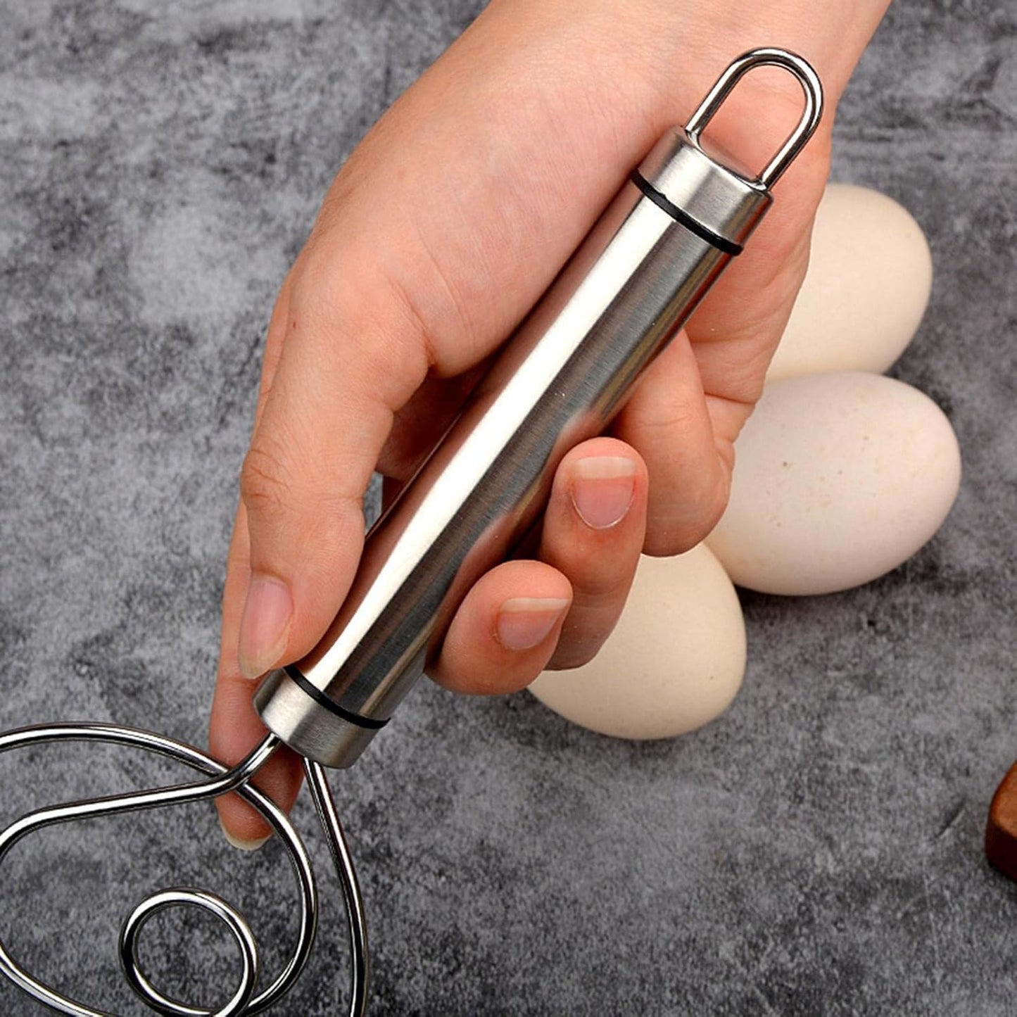 Stainless Steel Dough Whisk – Heavy-Duty Handheld Mixer for Bread, Biscuit, Cake & Cookie Dough – Ideal Kitchen Baking Tool (73g) (2pcs)