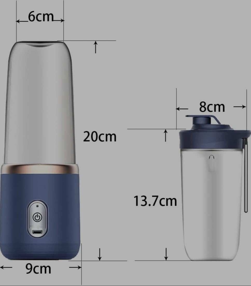 Portable Blender for Smoothies & Juices – 40W Ice-Crushing Power, 1800mAh Rechargeable Battery, Built-In 400ML Jar