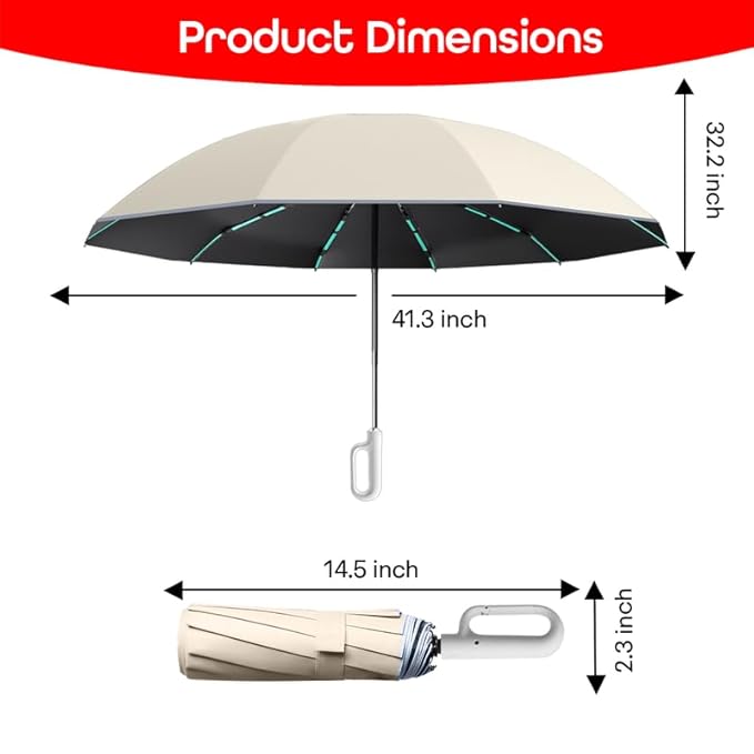 Mini Travel Umbrella – Reflective, Windproof, UV Protected & Easy-Carry Handle