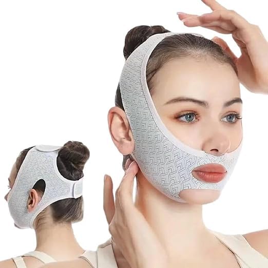 Double Chin Reducer & Face Tightening Mask V-Line Beauty Strap for Women – Use While Sleeping (Set of 2)