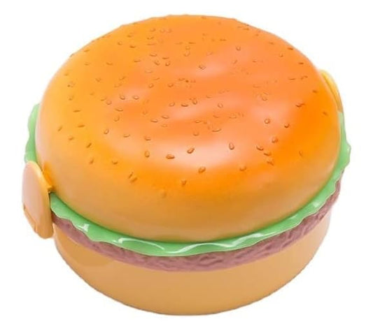 Techlife Burger Tiffin Box for Kids – Plastic Lunch Box with Compartments & Spoon
