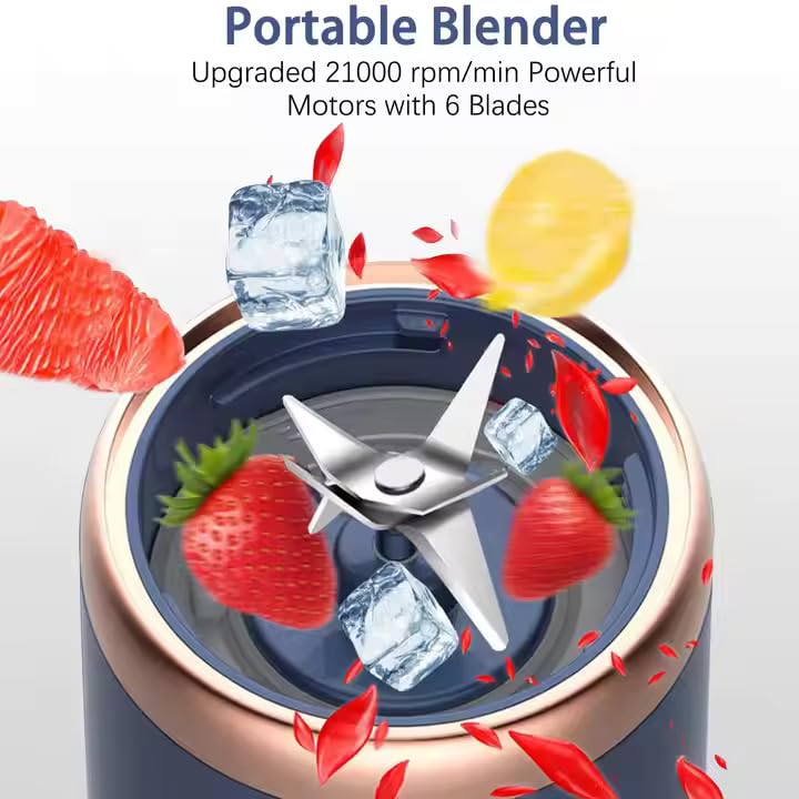 Portable Blender for Smoothies & Juices – 40W Ice-Crushing Power, 1800mAh Rechargeable Battery, Built-In 400ML Jar