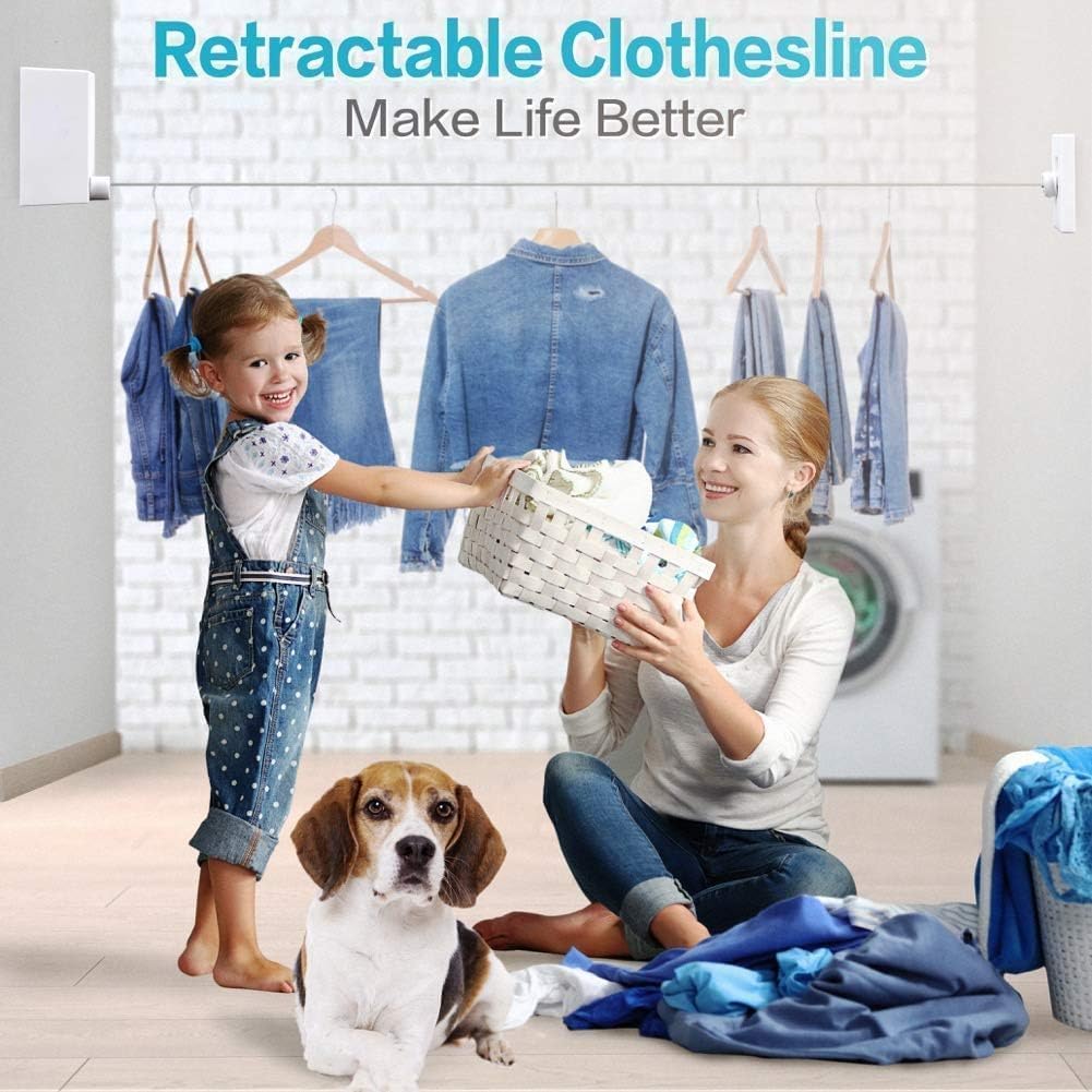 Premium Invisible Telescopic Drying Line – No Drill, Wall Fixable, Ideal for Small Spaces