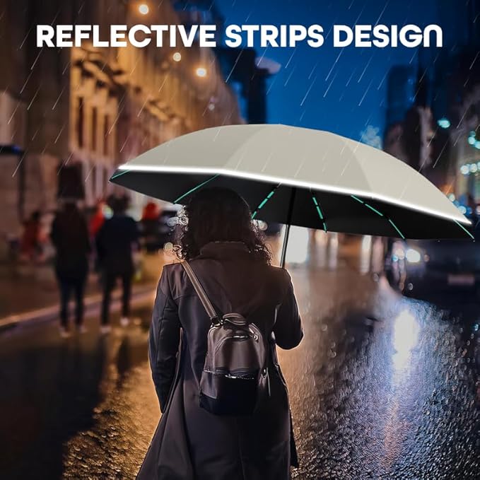 Mini Travel Umbrella – Reflective, Windproof, UV Protected & Easy-Carry Handle