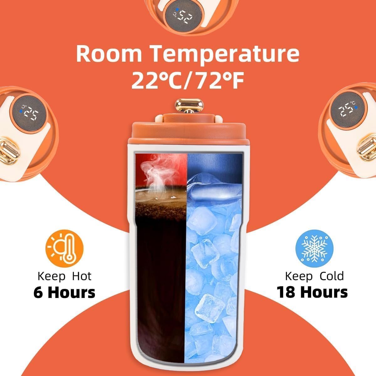 Premium Stainless Steel Insulated Tumbler with Lid – 400ml (14oz), Cream Keeps Beverages Hot or Cold for Hours – Ideal for Coffee, Tea, Juice & Smoothies Stylish, Reusable Travel Mug – Leak-Proof, Durable, and Easy to Carry