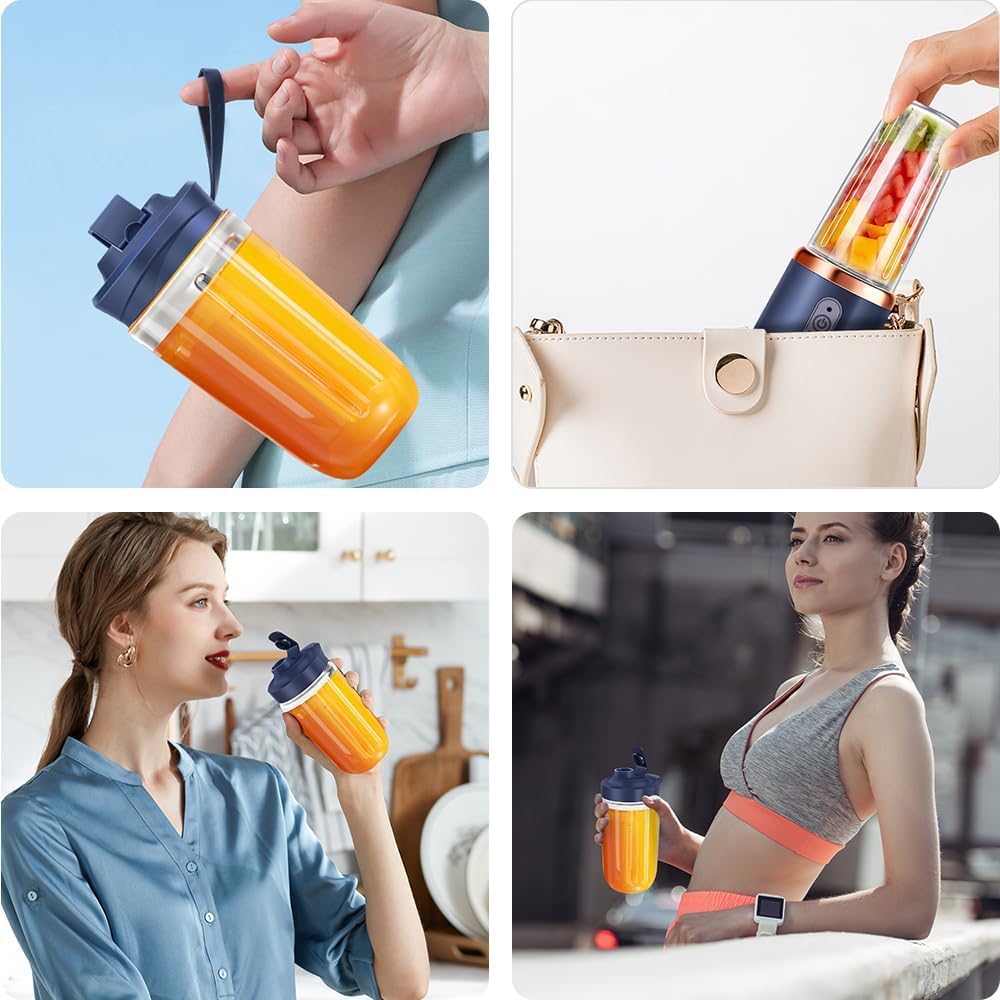 Portable Blender for Smoothies & Juices – 40W Ice-Crushing Power, 1800mAh Rechargeable Battery, Built-In 400ML Jar