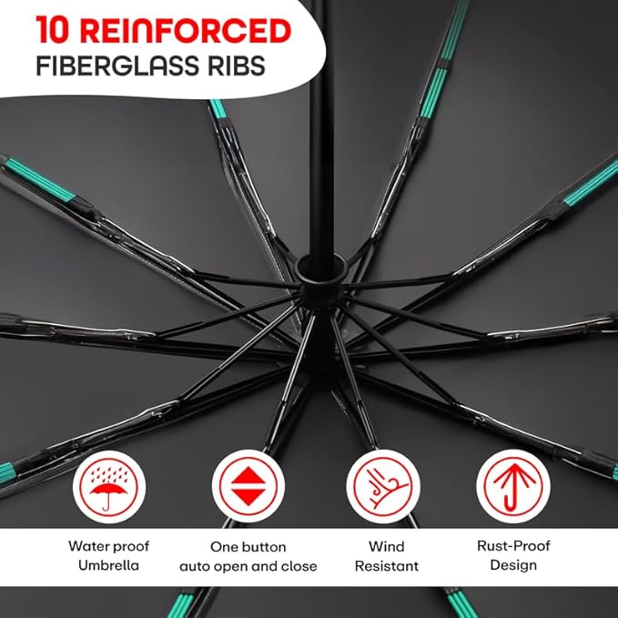 Mini Travel Umbrella – Reflective, Windproof, UV Protected & Easy-Carry Handle
