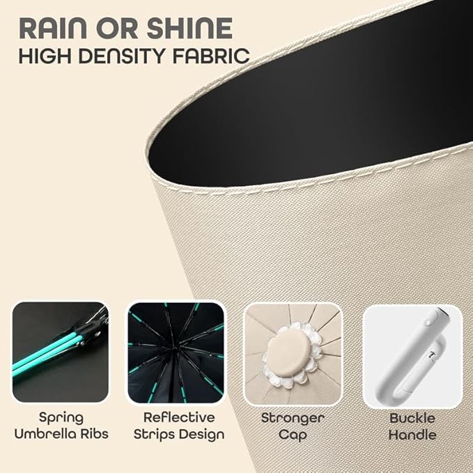 Mini Travel Umbrella – Reflective, Windproof, UV Protected & Easy-Carry Handle