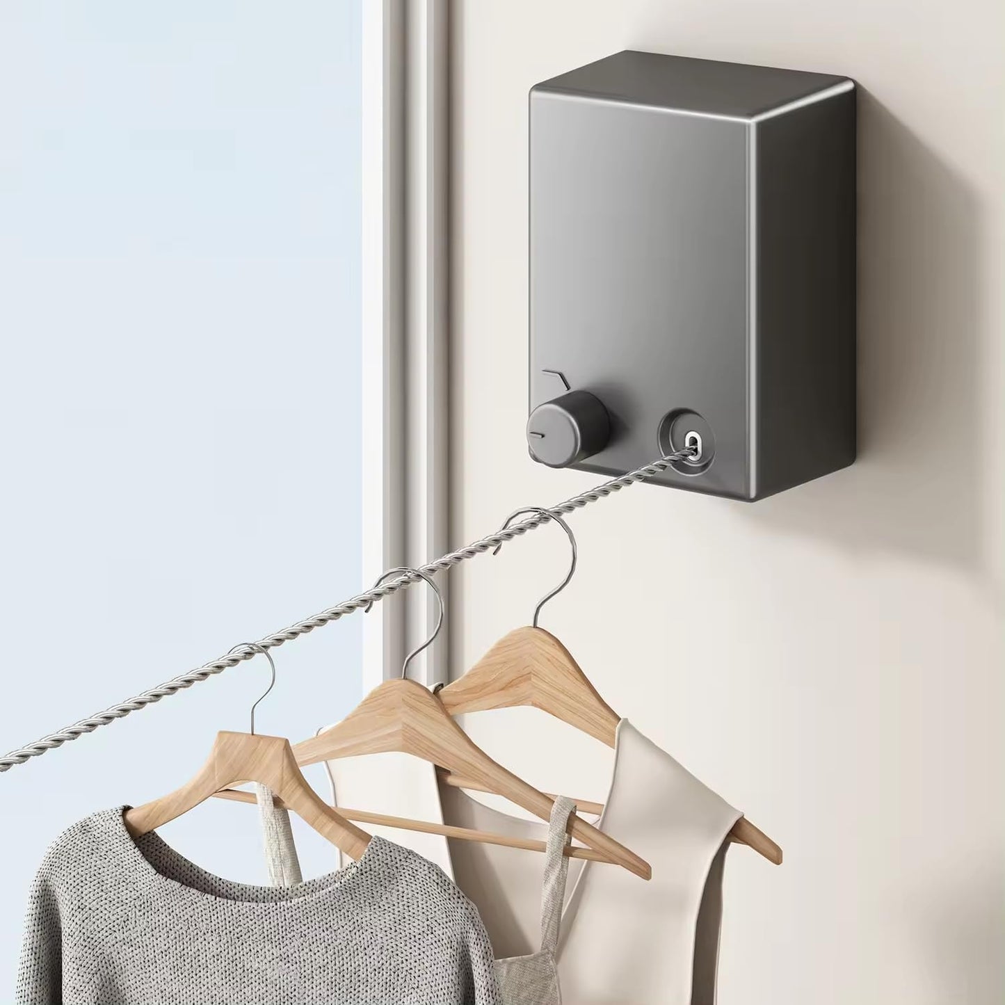 Premium Invisible Telescopic Drying Line – No Drill, Wall Fixable, Ideal for Small Spaces