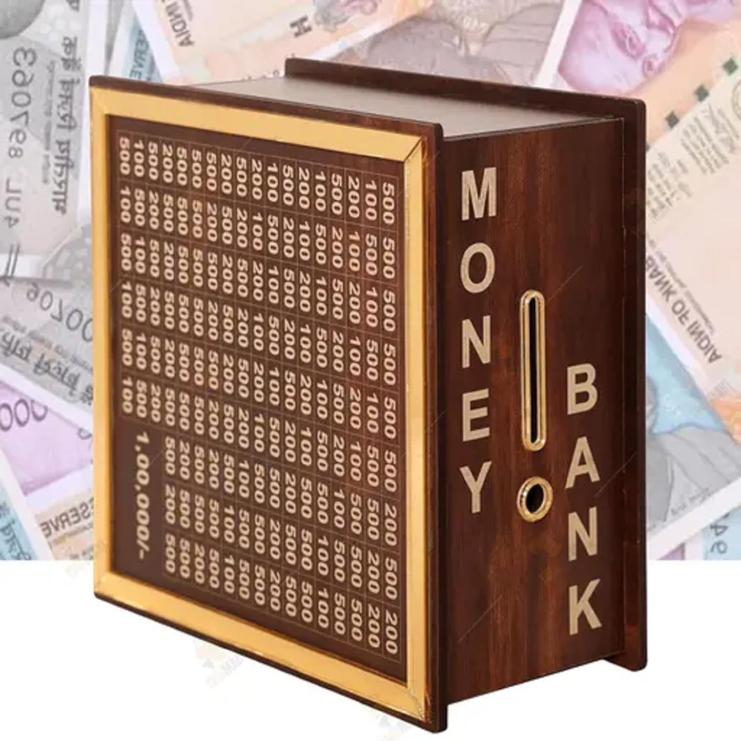 ₹1,00,000 Saving Boxes – Durable, Stylish & Functional | Ideal for Kids, Adults & Collectors | Cash Vault Wooden Coin Piggy Bank