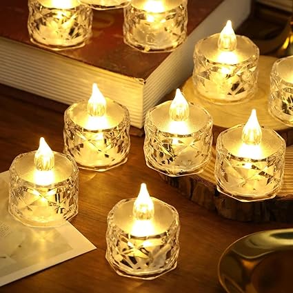 Flameless and Smokeless Decorative Candles Transparent Acrylic