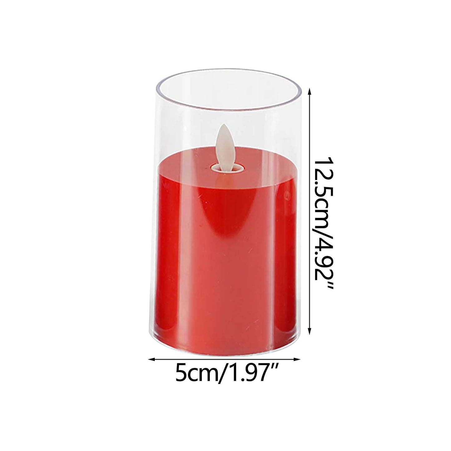 TechLifestyle Flameless LED Pillar Candle – Battery Operated Red Candle with Realistic Flickering Flame for Weddings & Gifts (3 pcs)